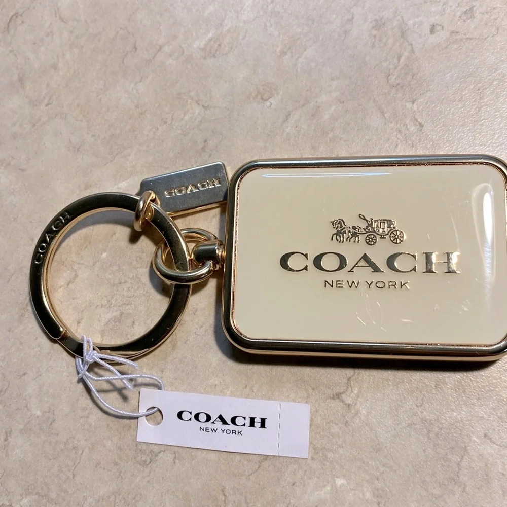 COACH Logo NWT Rectangular Horse and Carriage Bag Charm